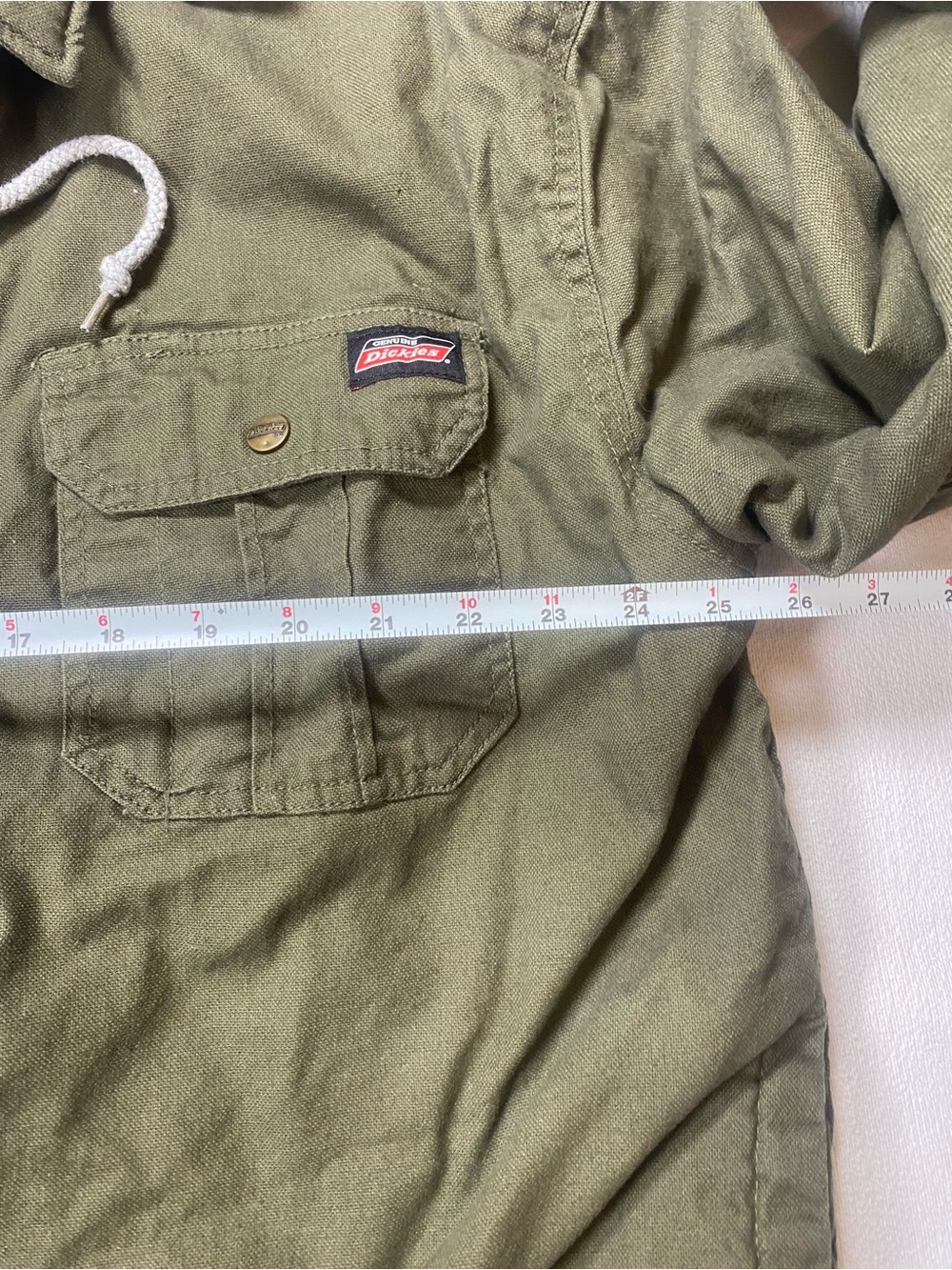 Dickies Olive Green Field Jacket with Gray Hood. See description. - Picture 6 of 11